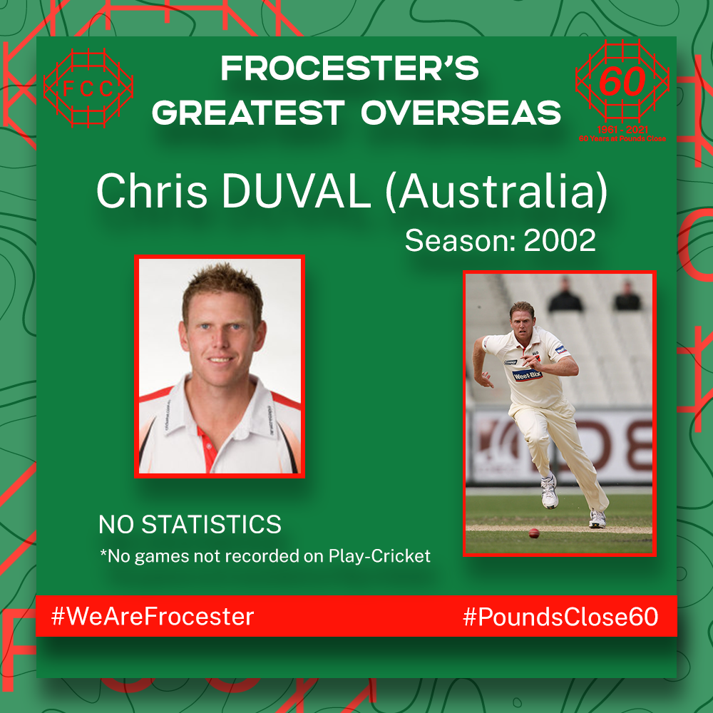 Chris Duval, Australia, 2002